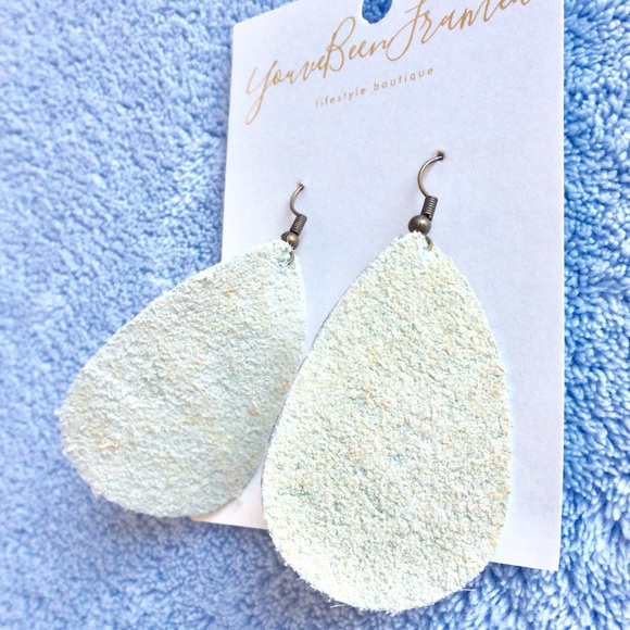 Handmade Animal Print Leather Earrings - Picture 2 of 3